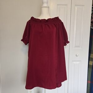 YOINS Size US 12 off-the-shoulder, puff sleeve babydoll party mini dress